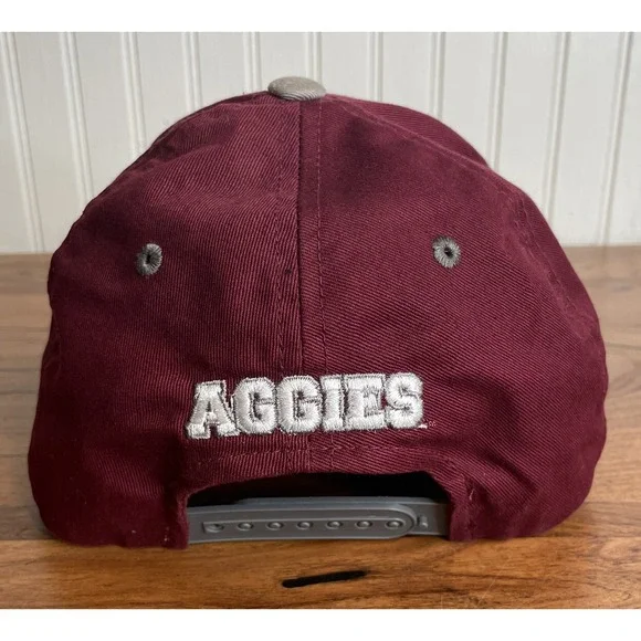 Texas A&M Aggies Logo Hat Cap Gig  'em Maroon Round Patch Top Of The World - Picture 4 of 6